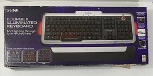 New Saitek Eclipse II Model KU-0603 USB Gaming Keyboard PK02AU w Wrist Rest - Picture 1 of 4