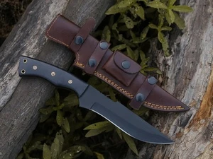 HMC Horizontal Carry Knife, Handmade High Carbon Steel Full Tang Deer Hunting... - Picture 1 of 5