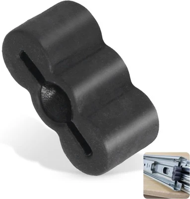 EAORBD Drawer Stopper Slide Bumper for Furniture Slides Rubber End Black