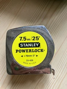 Cinta métrica Stanley PowerLock 7,5 m / 25 pies - Modelo 33-428 - Hecha en EE. UU. - Usada - Imagen 1 de 3