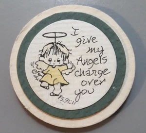 Vintage Refrigerator Fridge Magnet Angel Inspirational - I give my Angels charge - Picture 1 of 3