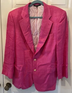Giacca blazer vintage rosa caldo contessa Mara XL - unisex - 46 seta grezza - Foto 1 di 16