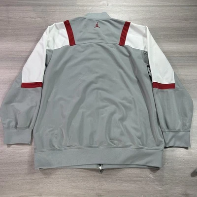 Chaqueta deportiva Jordan vintage para hombre grande gris blanca cremallera completa Jumpman calentamiento Y2K Foto 1 de 4