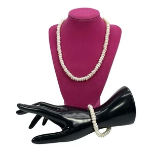 Vintage Pearl Necklace & Bracelet Set - Freshwater Pearls Gold-Tone Clasp - Picture 1 of 8