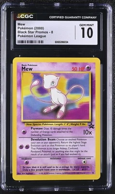 Pokemon Mew Pokemon League Promo 2000 WOTC Promo 8 CGC Gem Mint 10 - Image 1 of 2