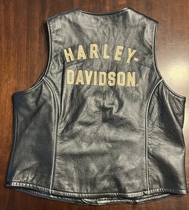 Damen Harley Davidson Lederweste Größe L - LARGE 100th Anniversary 1903-2003 - Bild 1 von 13