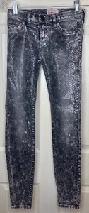 Woman CURRENT ELLIOT gray Snakeskin Pattern Skinny Ankle. Jeans Sz 23 Stretch - Picture 1 of 5