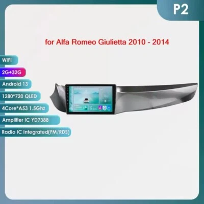 Autoradio Android 14 Per Alfa Romeo Giulietta 2004-2014 2G+32GB WIFI BT RDS GPS - Immagine 1 di 4
