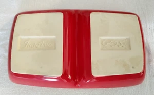 Sehr seltene INDOMIE rote Keramik geteilt Servierschale Englisch & Arabisch Sammlerstück! - Bild 1 von 20