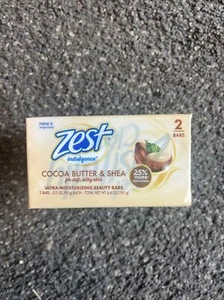 Zest Cocoa Butter & Shea Moisturizing Soap 4 oz ea, 2 BARS TOTAL ~ New, Sealed - Picture 1 of 4