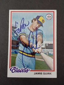 Jamie Quirk Signed 1978 Topps - Brewers - Autographed - Imagen 1 de 1