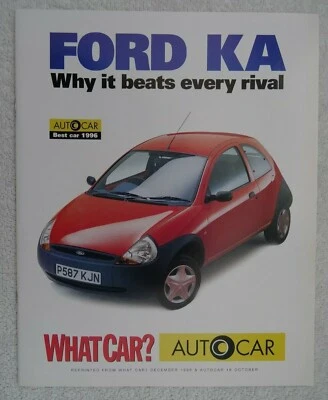 Ford Ka Road Test Brochure 1996: v Fiat Cinquecento v Nissan Micra v Peugeot 106 - Image 1 of 4
