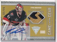11/12 PANINI TITANIUM CRAIG ANDERSON GEAR GAME JERSEY PATCH AUTO /15 2CL