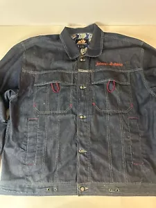 Vintage Johnny Blaze Y2K Jean Denim Blue Jacket Hip Hop Cotton Men's Size XL - Picture 1 of 20