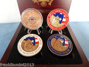 SECRET SERVICE~CLINTON PROTECTIVE DETAIL ~3 COINS SS ST MICHAEL 4 COIN BOXED SET - Picture 1 of 9