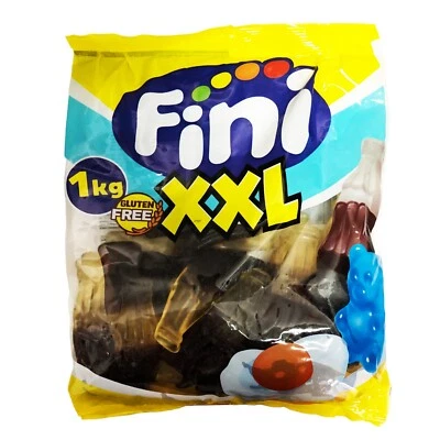 Fini - Caramelle Gommose Bottiglie Cola XXL Senza Glutine Busta da 1 Kg