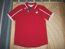 MENS LARGE RED/WHITE ADIDAS NCAA WISCONSIN BADGERS POLO SHIRT - NWT
