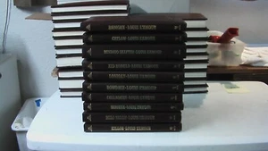 The Louis L’Amour Collection Lot Of 10 Books Brown Leatherette Vintage - Imagen 1 de 5
