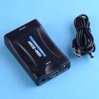 Perfect For HD TV DVD 1080P HDMI To SCART Scaler Converter Audio Video Adapter