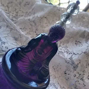 Ultra Rare Gillinder Glass Purple Buddha Electric Lamp Depression Era 1920/30s - Picture 1 of 24