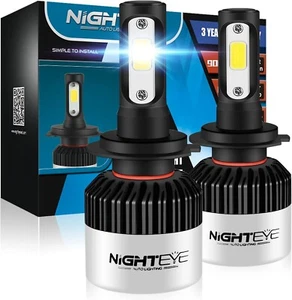 Nighteye H7 Led Headlight Bulbs 350% Extremely Bright H7 Led Bulb 9000LM 72W 2p - Picture 1 of 12