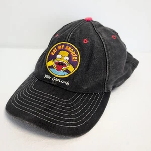 Vintage Bart Simpson Eat My Shorts Embroidered Snapback Black Cap Hat Kids - Picture 1 of 11