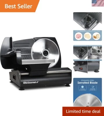 Elegante cortador de carne 7,5" - Espessura ajustável para cortes frios perfeitos em casa! - Imagem 1 de 4