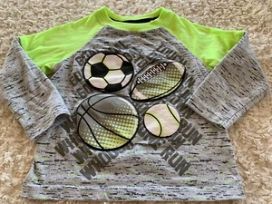 Healthtex Jungen grau neongelb Fußball Football Basketball Langarmshirt 2T - Bild 1 von 6