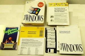 Vintage 1992 Microsoft Windows OS Version 3.1 with 3.5" HD Disks Complete In Box - Picture 1 of 24