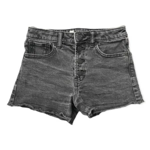 GAP Denim Girl’s Size 14 Black Wash Button Fly High Rise Denim Shorts - Picture 1 of 10