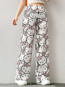 Women's Hello Kitty Sweatpants High Waisted  Lounge Joggers Pants Trousers