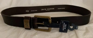 JACK MASON Gridiron Texas Longhorns Brown Leather BELT sz 34 NWT NCAA Licensed - Picture 1 of 6