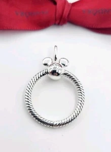 New Gen Pandora Disney Mickey Mouse O Pendant Silver Charm Carrier 390076 Small - Picture 1 of 6