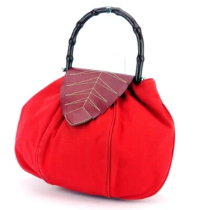 Max & Co. Handbags leaf motif canvas Authentic used E1513 - Picture 1 of 9