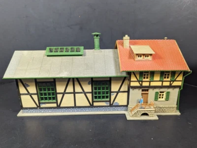 Vintage POLA Building Depot w/ House HO 1:87 Model Railroad Scenery PRE-BUILT - Image 1 of 4