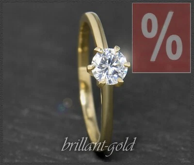 Diamant Solitär Ring in 585 Gelbgold; 0,71ct Brillant, Top Wesselton; Damenring - Bild 1 von 4