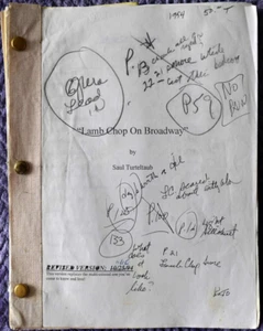 1994 " Lamb Chop on Broadway " by Saul Turteltaub Original Revised Script - Picture 1 of 16