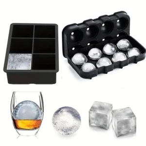 Bandeja para hacer bolas de hielo de silicona de rejilla 4/6/8 - Molde de hielo hágalo usted mismo para congelador y cócteles - Imagen 1 de 26
