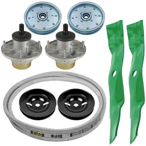Spindles w/ Blades Pulleys & Belt Kit for John Deere Z335E Z335M Z345M Z345R 42" - Picture 1 of 7