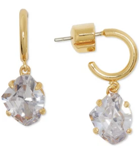 $48  KATE SPADE GOLD TONE TONE DROP HUGGIE HOOP EARRINGS- I7M - Picture 1 of 1