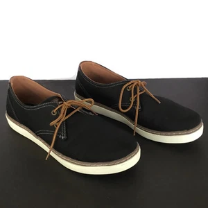 Skechers Sneaker Shoe Men 12 M 46 EU Black Canvas Casual Deck Oxford Sailing - Picture 1 of 9