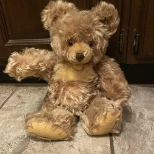 Vintage Steiff 60er Jahre Mohair Zotty Teddybär Germany gegliederte Glasaugen 14 Zoll - Bild 1 von 24