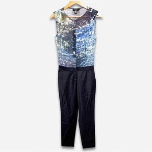 Ted Baker London Langley wave print pant suit jumpsuit size 1 - Picture 1 of 7