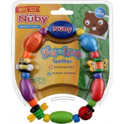 2 Pack Nuby Bug-A-Loop Teether, 3m+ - Image 1 of 3