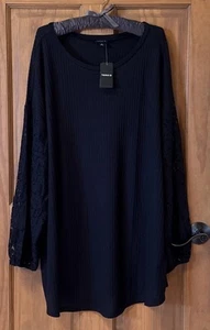 TORRID LONG SLEEVE LACE TOP SWEATSHIRT 3 3X 3XL 22/24 NEW - Picture 1 of 5
