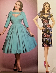 Butterick B6590 Retro Inspired Party Dress w Cut Out Neckline Sz 14-22 UNCUT NEW - Picture 1 of 3