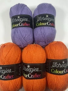 Mixed Lot of 5 Skeins ~100g Ea Scheepjes Colour Crafter Yarn. Preowned. READ - Picture 1 of 9