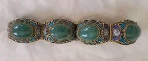 Antiguo Brazalete Chino Plata Dorada Filigrana Esmaltado Años 60 Exportación China  - Imagen 1 de 12