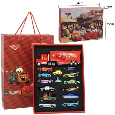 Disney Pixar Cars Flash McQueen Mater... 15 piezas Juguetes Diecast Aleación 1:55 Cajas Regalo  Foto 1 de 4
