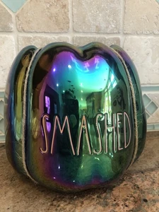 NEW Rae Dunn SMASHED Multi Color Iridescent Pumpkin Planter Luster Finish 2022 - Picture 1 of 9
